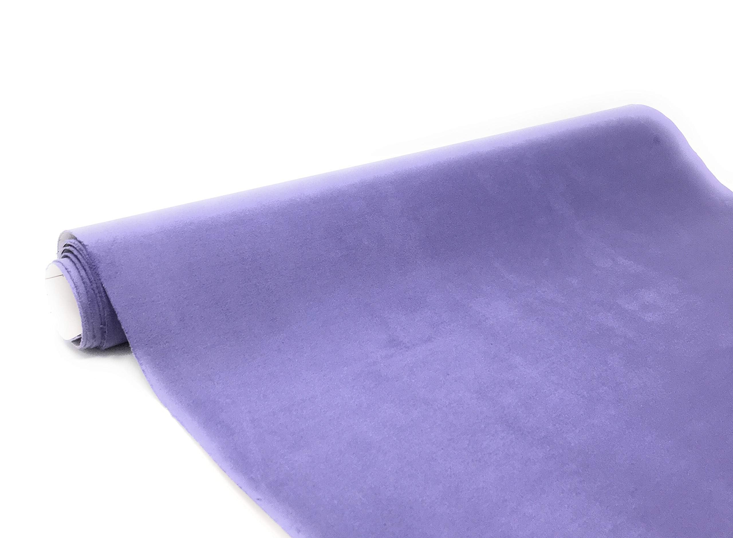 Suede Fabric Wrap - Self Adhesive Film Sticker 16 x 55 Inches Silky Decal Sheet for Car Interior Furniture Upholstery DIY Elastic Stretch Peel and Stick Iris Purple