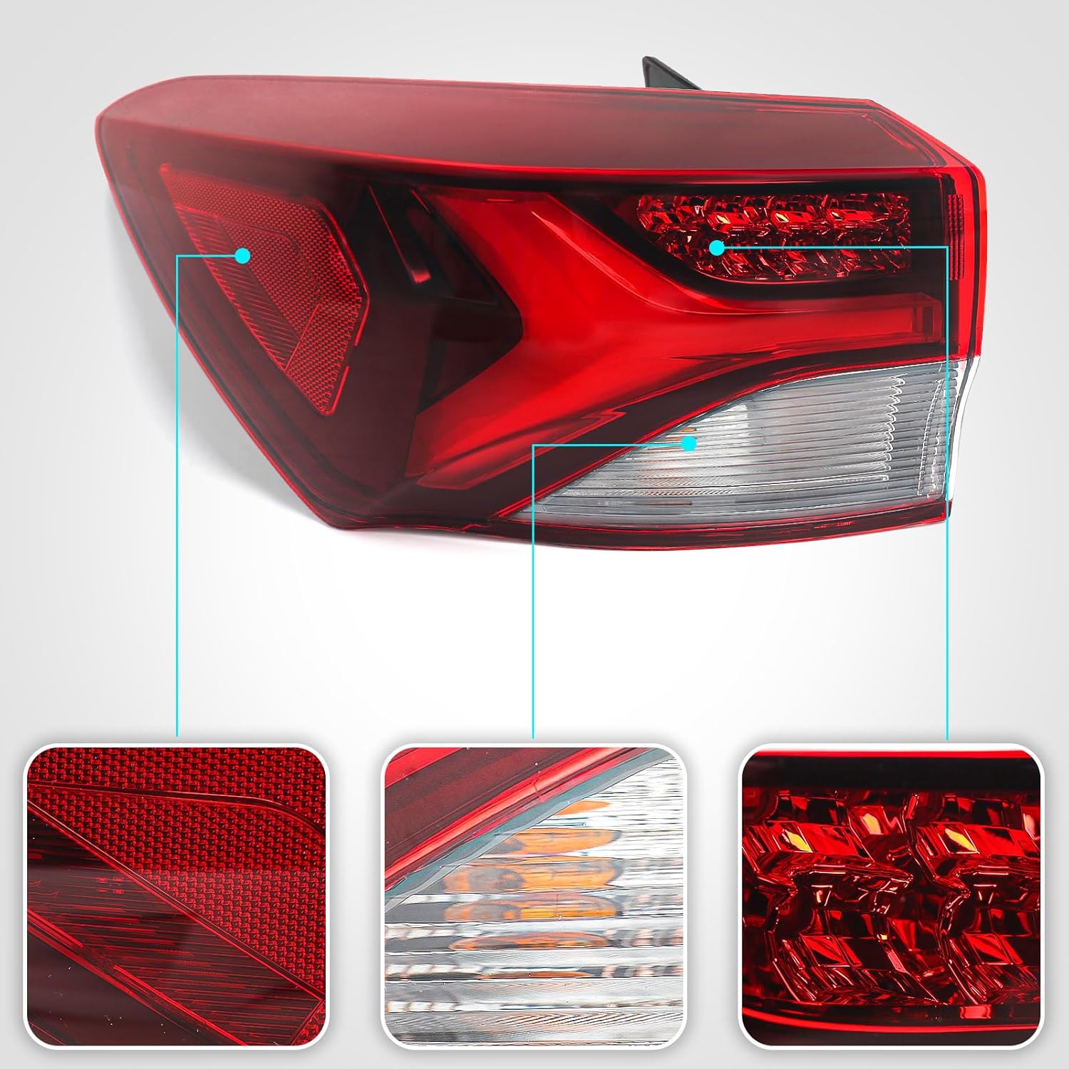 Huray Left LED Outer Tail Light Fit for Chevy Trailblazer ACTIV/RS 2021 2022 2023 LH Taillight Back lamp Rear Brake Lamp Assembly OE Style Replacement for GM2804148 (Driver Side)