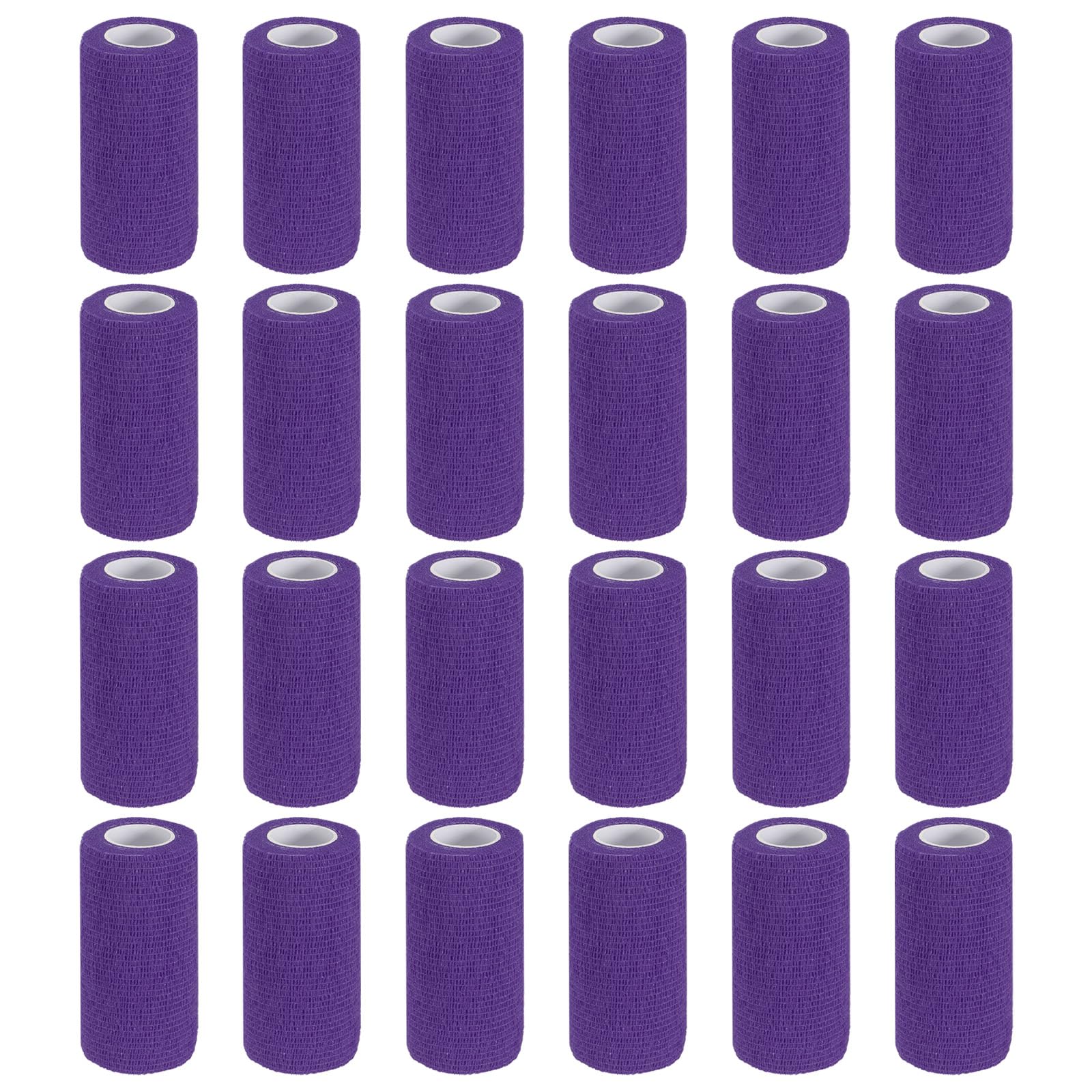 PATIKIL Venda Autoadhesiva 177" X 4" 24 Pcs Cinta Elástica Autoadherente Transpirable para Deportes Muñeca Tobillo Cinta Exterior Color Púrpura Oscuro