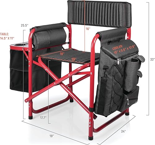 Miniatura 3 de Picnic Time Fusion – Silla plegable, Gris/Rojo