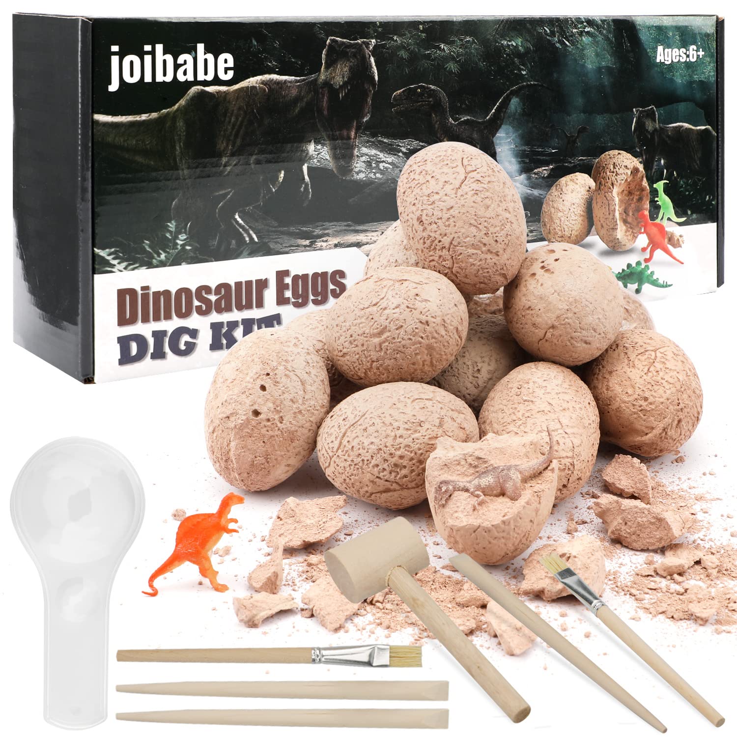 joibabe Dinosaur Eggs Dig Kit 12 Pack, Dig It Up Kit For 3+ Year Olds,Educational Science STEM Gift for Children On Christmas, Thanksgiving, Birthday
