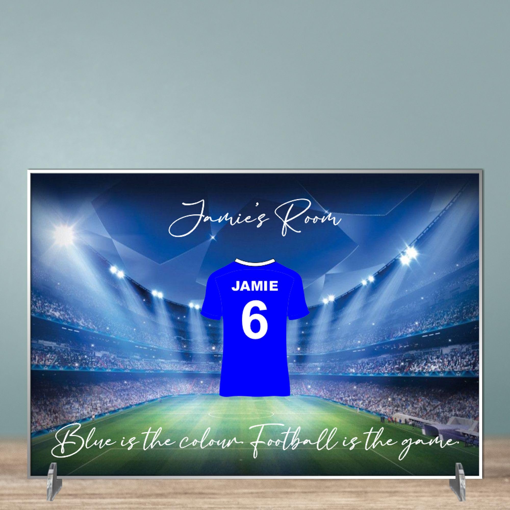Personalised Football Plaque for Dads - Custom Family Dream Team Football Shirt Sign - Design for Father’s Day or Birthdays Daddy's No.1 Team The Best Dad (Acrylic, 1 Shirt)