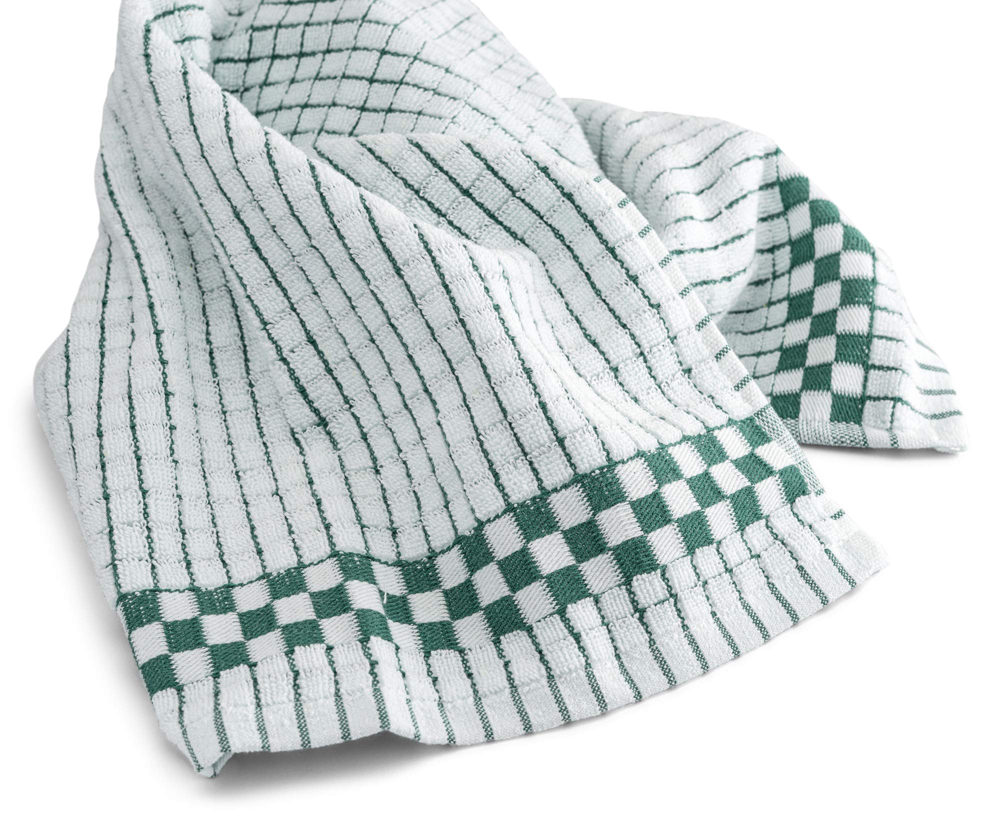 XLNT Lot de 9 torchons de cuisine ultra absorbants 100 % coton pelucheux durables avec point de boucle Vert 45,7 x 71,1 cm