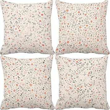 Outdoor Pillow Covers 28x28 in Set of 4 Cream Throw Pillow Covers Simplicity Spring Decor Waterproof Linen Outdoor Pillowcases Couch Cushion Case for Garden Patio Bench Balcony Home Decor Gifts M-H