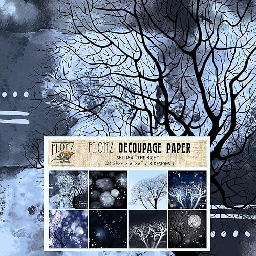 Miniatura 5 de Decoupage - Paquete de papel (24 hojas de 6 x 6 pulgadas), bosque de cuentos de hadas de invierno, papel de patrón estilo vintage para decoupage,