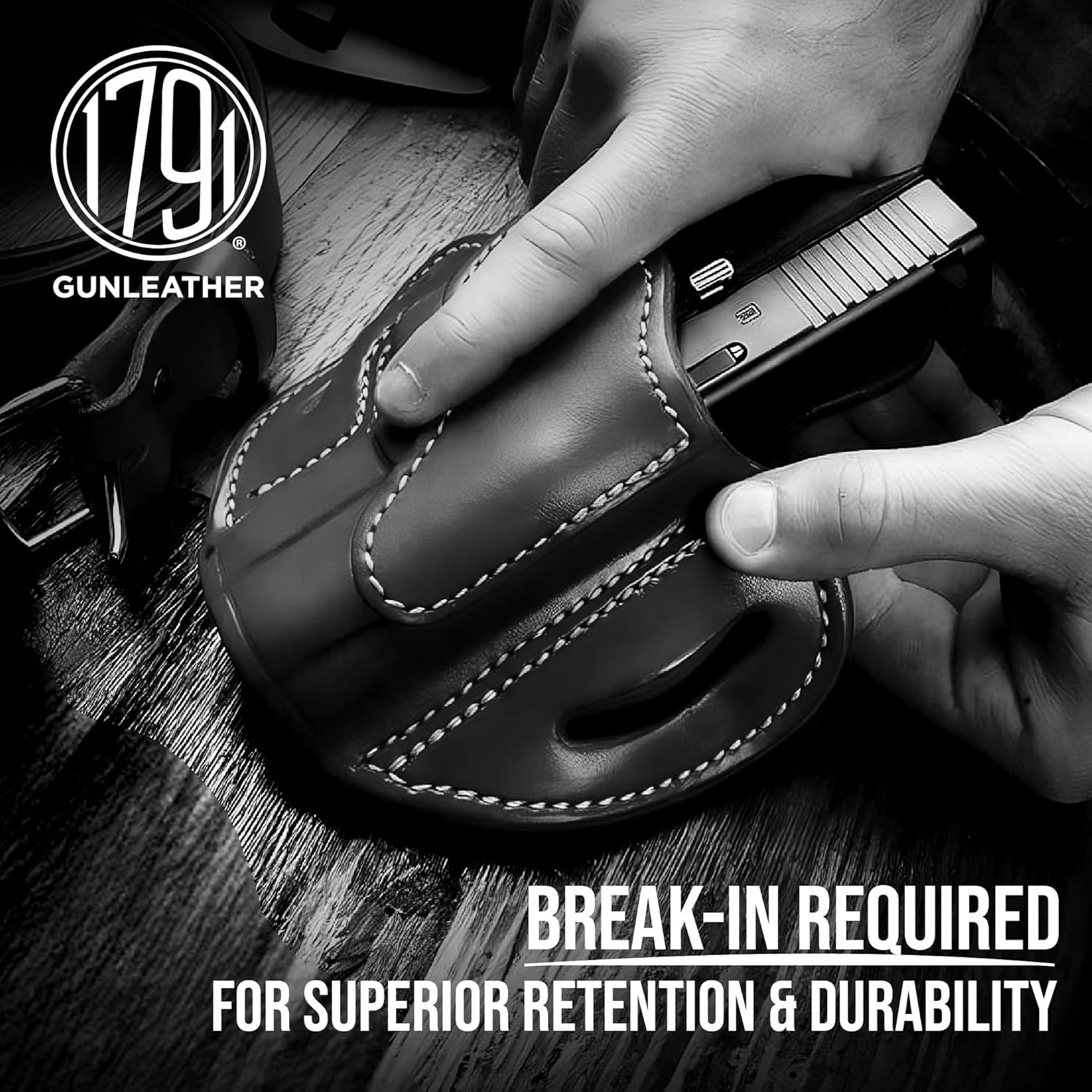 1791 GunLeather Combo 1911 Holster and Mag Pouch, Right Hand OWB Leather Gun and Mag Holster for Belts fits All 1911 Models with 4" and 5" Barrels - Image 6