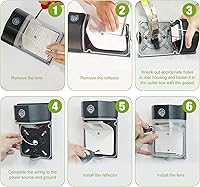 Vista 7 de YXL Paquete de 4 luces LED de pared de 30 W y 3600 lm con fotocélula del atardecer al amanecer, AC100-277V 5000K, luces LED para exteriores, IP65