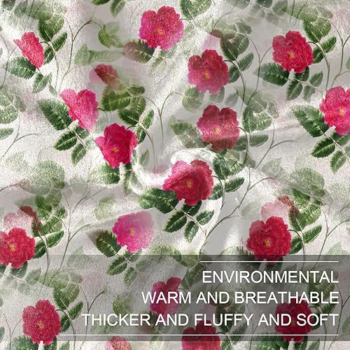 Miniatura 7 de Red Flowers Modern Sofa Throw Blanket 60"x90" Ultra-Soft Holiday Blanket for Camping, Chair, Camping, Winter Microfiber Microfiber Flannel Blanket