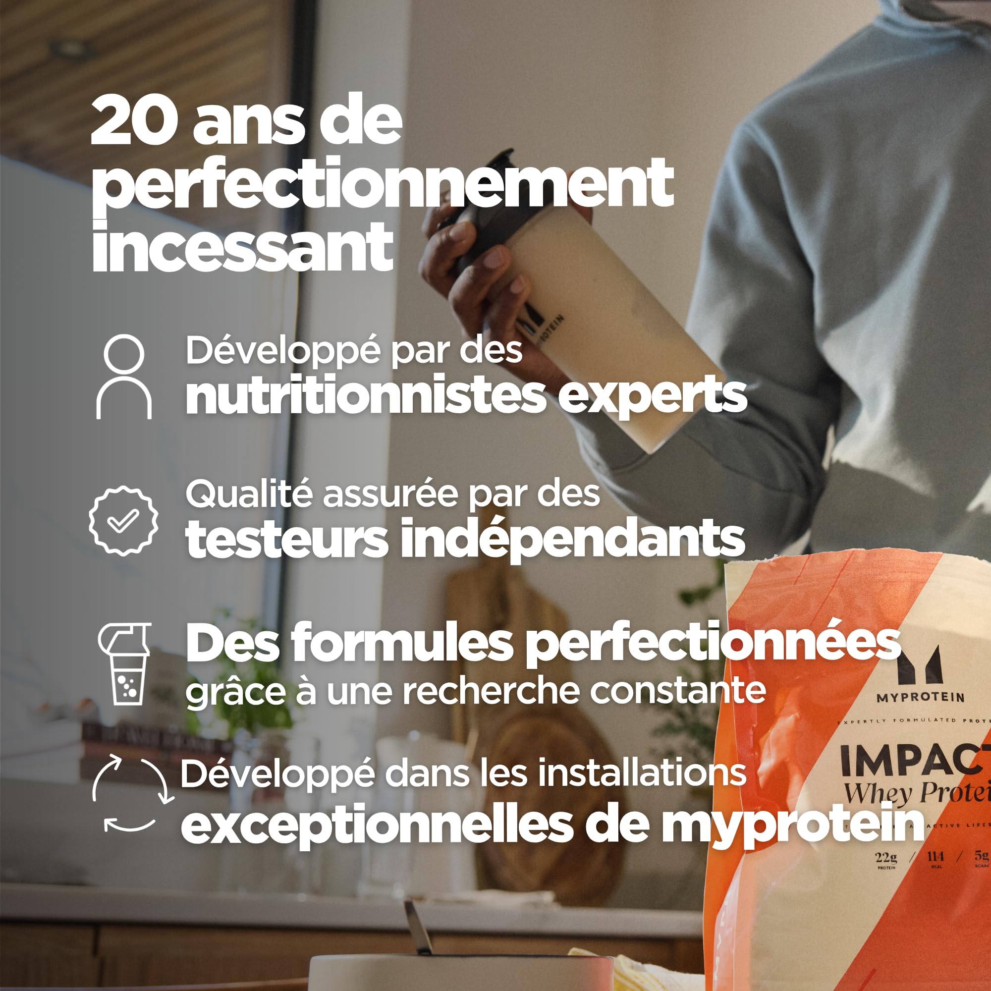 Myprotein Impact Whey Protein - Chocolat naturel | 30 portions | Jusqu'à 23 g de protéines par portion | Faible en matières grasses et en sucre | Idéal pour la croissance musculaire