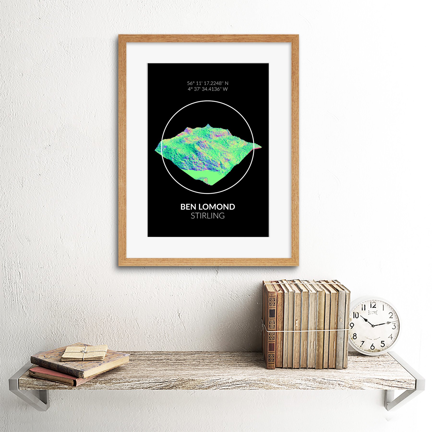 Wee Blue Coo Grußkarte: Ben Lomond Berg-Topographie – Personalisierbare Geburtstagskarte Aus Schottland