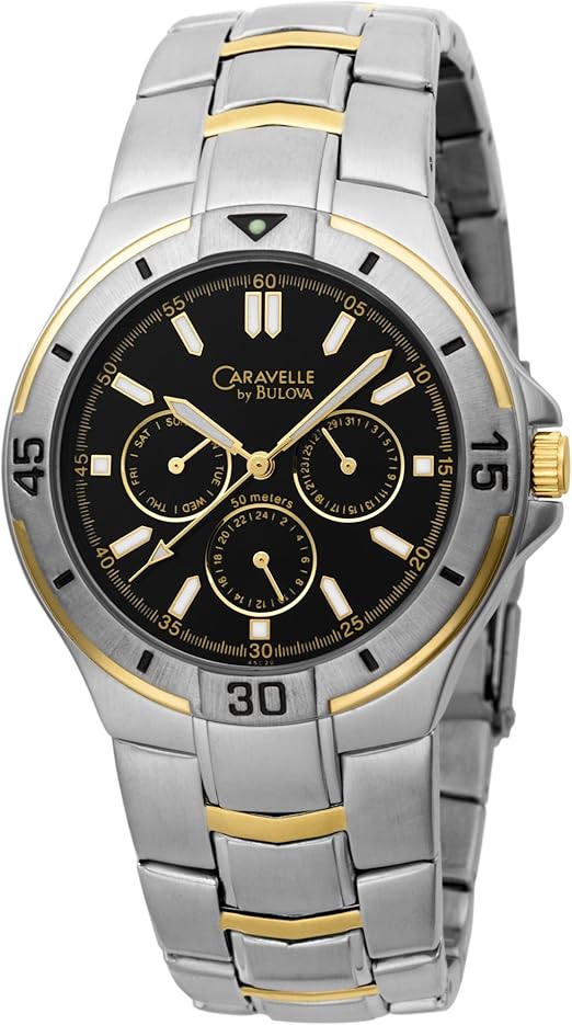 Caravelle by Bulova Hommes Bracelet en acier inox 45C20 Dial Black Watch :  Amazon.fr: Montres