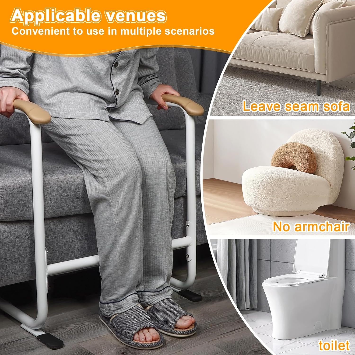 Bed Assist Rail for Elderly Adults, Stand Assist for Couch Sofa Chair Lift Assist Device Chair Couch Stand Assist, Safely Assist Handrail Bar Fall for Pregnant Seniors Handicap White