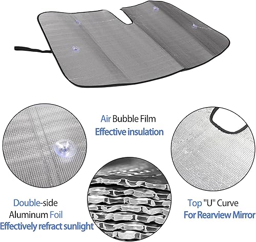 Miniatura 7 de Parasol para parabrisas de automóvil compatible con BMW X5 X6 X7 2019-2025, parasol para ventana delantera, visera solar reflectante plegable,