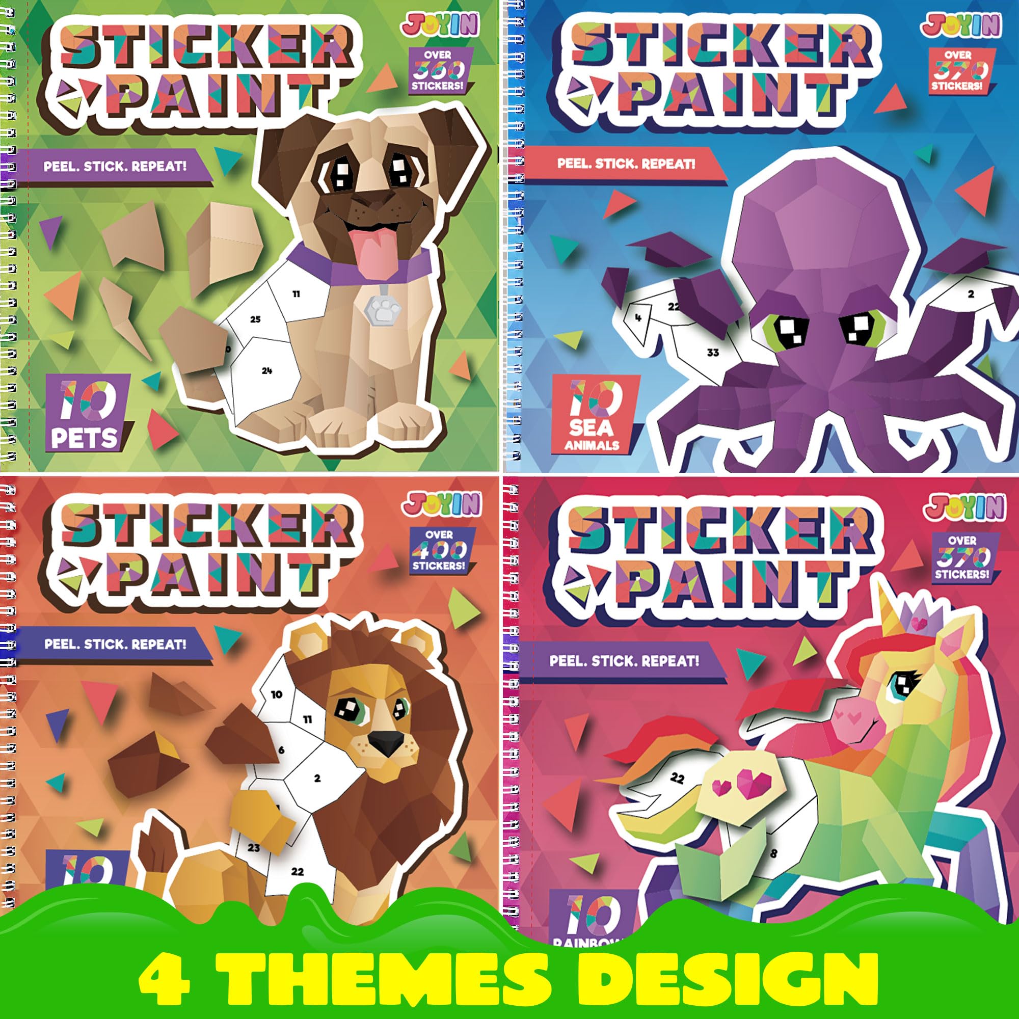 JOYIN 4-Pack Sticker Painting Book for Kids Ages 4-8 Crafts Gift Party Favor Creations 40 Pictures - Image 3