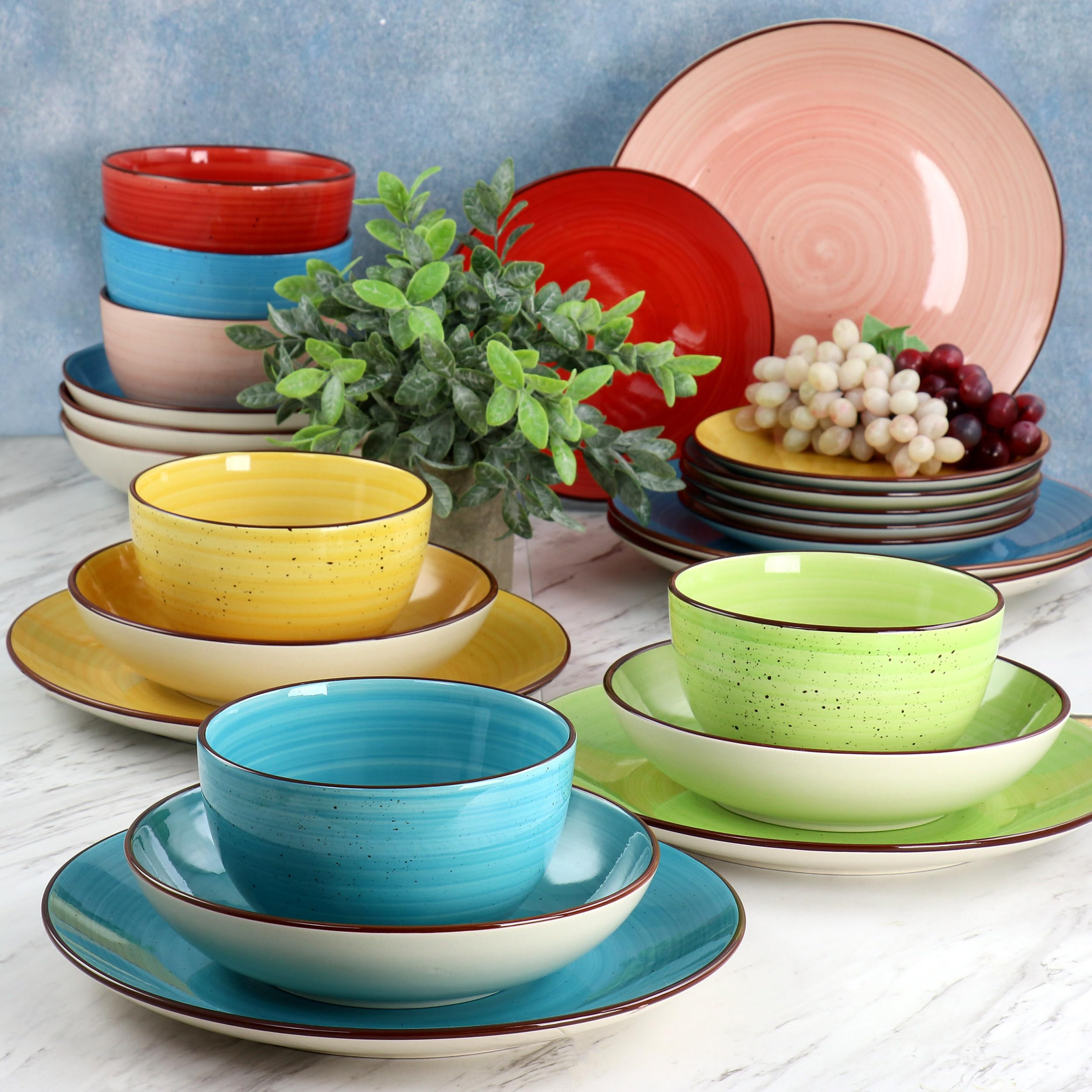 VCS2 VCS3 ウール製マレットセット　Sebastian Amazon.com | Elama Sebastian Round Stoneware Dinnerware Set in