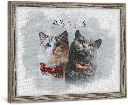 Miniatura 9 de Bohva Retrato de acuarela personalizado de tu perro gato, regalos conmemorativos para perros por pérdida de perro, lienzo personalizado para pared
