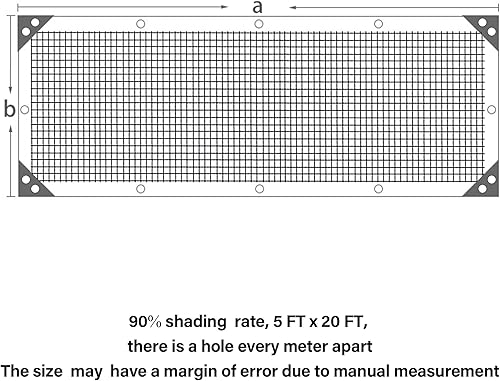 Miniatura 171 de winemana - Toldo para sombra del 90%, cubierta de sombra para perrera, resistente y duradera, lona de malla con ojales, para patio, plantas
