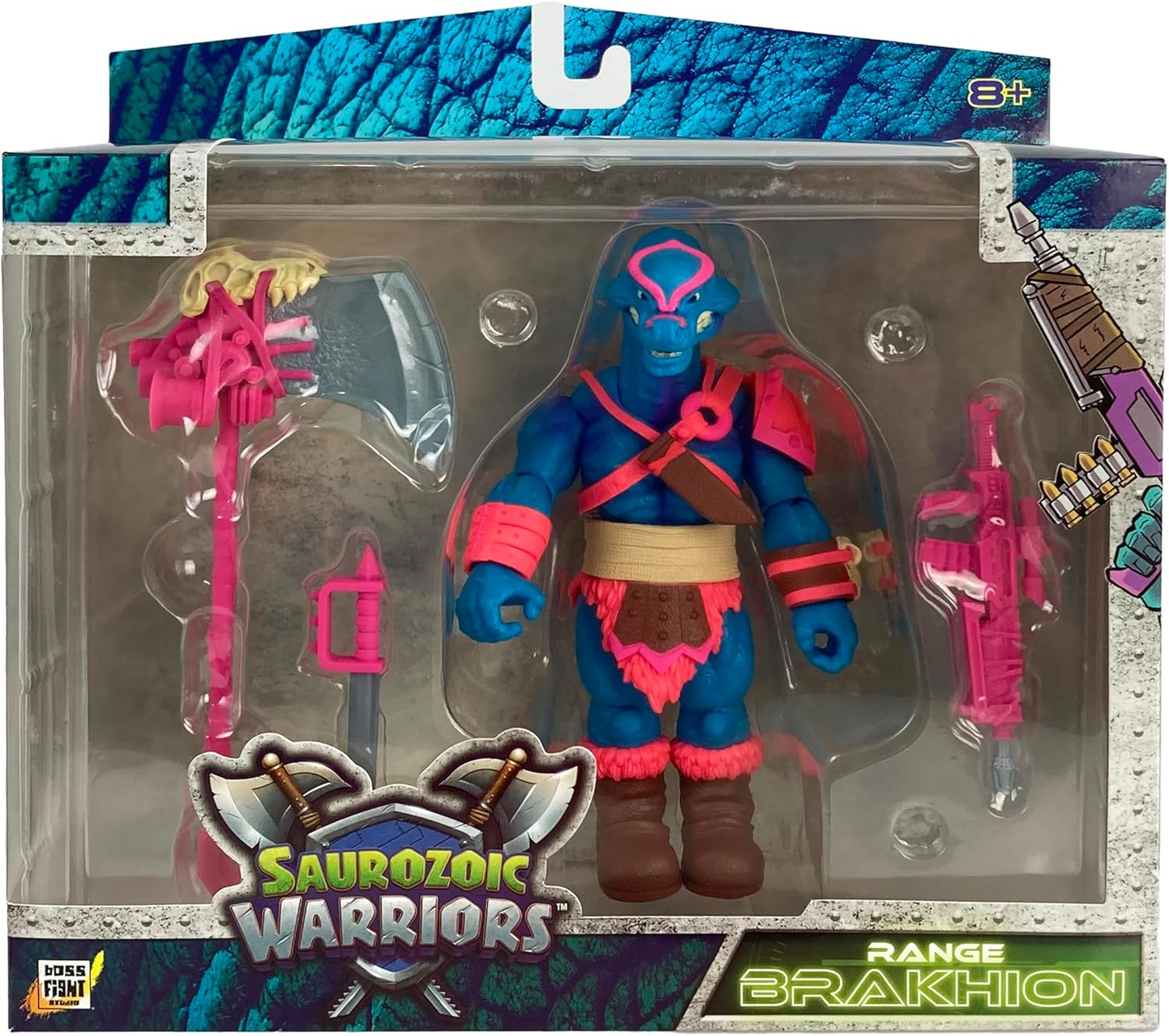 Boss Fight Studio Saurozoic Warrior Range Brakhion Futuristic, Armored Dinosaur Hero – Highly Articulated, Posable Collectible Action Figure with Full Range of Accessories – 6 Inch Scale 1:12, Ages 8+