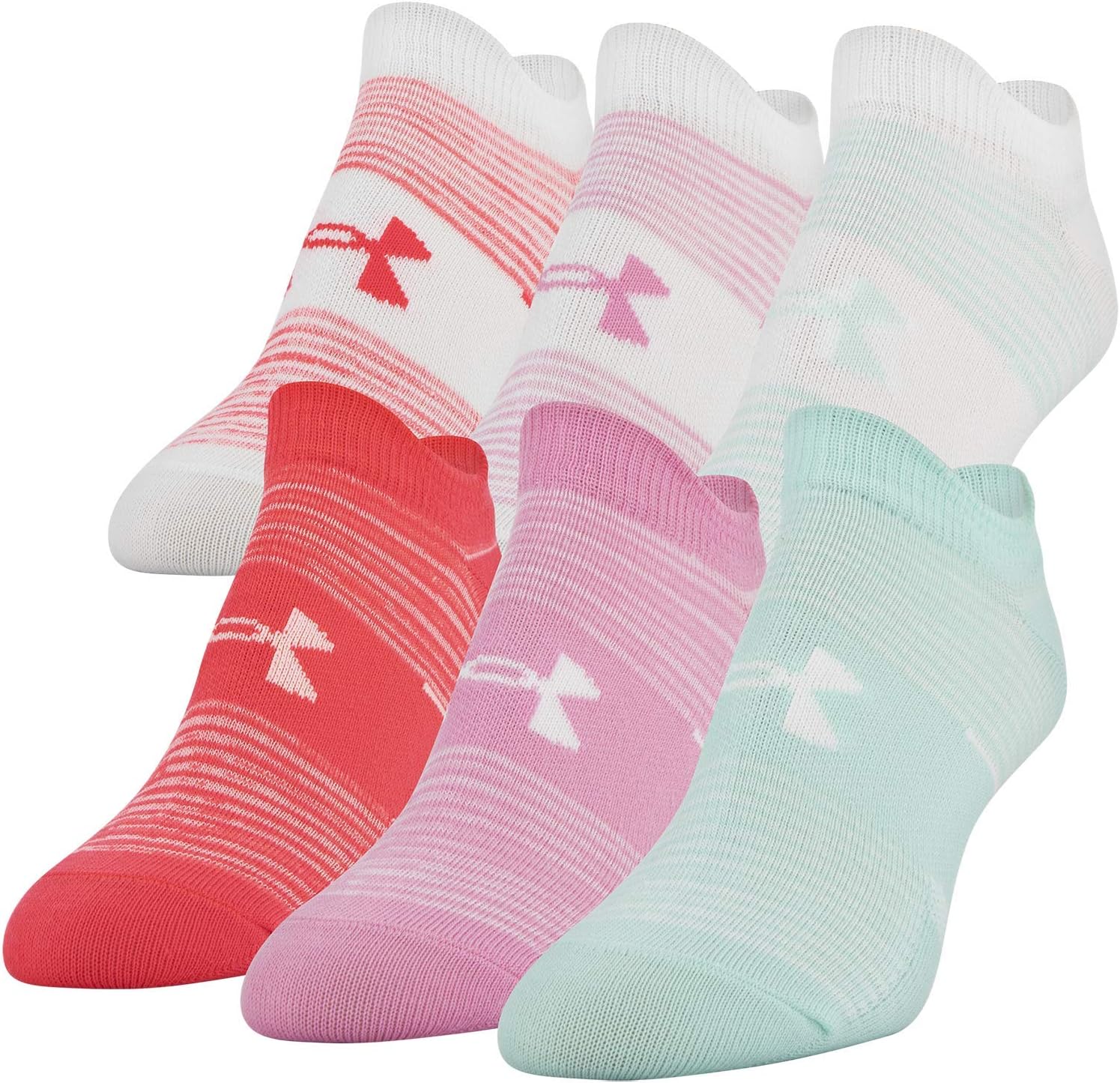 Under Armour womens Essential 2.0 No Show Socks, 6-pairs
