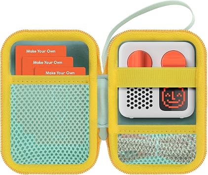 Lebakort Hard Case Compatible with Yoto Mini Kids Audio Music Player Children Speaker Plays Audiobook Cards Radio Light Green+ Yellow Case, for Yoto Mini