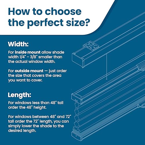 Miniatura 5 de BlindsAvenue Persiana celular de panal de abeja inalámbrica de arriba hacia arriba, 916 pulgadas, celda única, apagón, piedra de impresión de