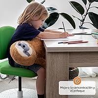 Vista 3 de Animal de peluche con peso para la ansiedad, calmante y reconfortante, 5 libras, perezoso de peluche con peso, animales de peluche para adultos