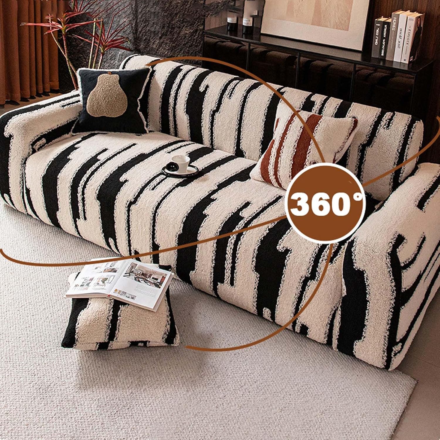 Elastic Sofa Cover for Couch, Stretch Slipcover Furniture Protector for Living Room Sofa Sectional Loveseat Recliner, Fits 1 2 3 4 Seater, Soft Fabric Texture, Easy Installation