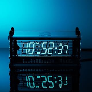 EleksTube Vacuum Fluorescent Display Clock with Temperature Compensated Clock,Wi-Fi NTP Sync (VFD Clock)