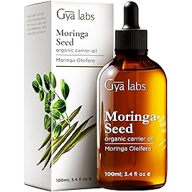 Gya Labs Moringa Seed Carrier Oil - 3.4 Fl Oz - for Hair, Skin, Face, Scalp & Body Massage
