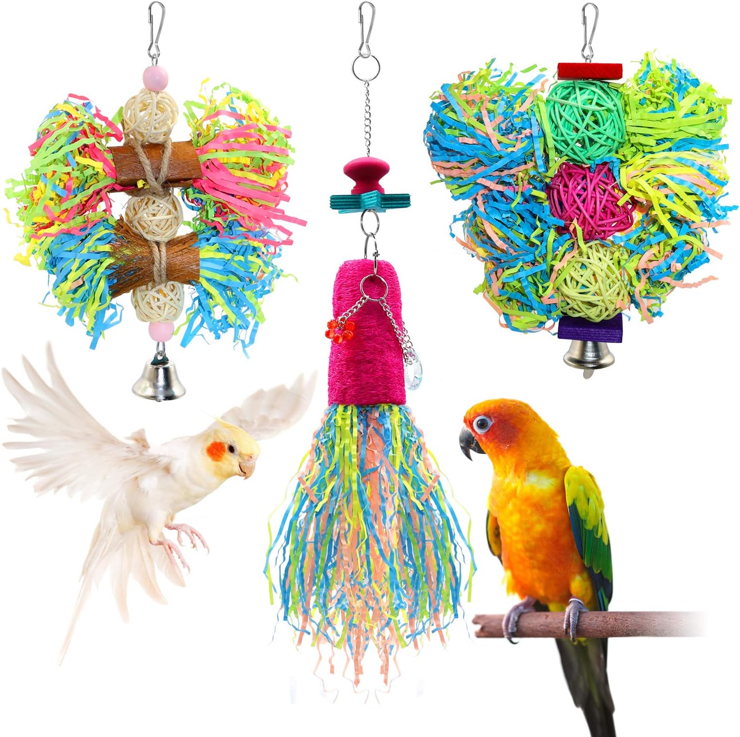 Bonka Bird Toy '2040 Husky Climb' – Foraging & Shredder Toy For Conures, Quakers, Medium Parrots