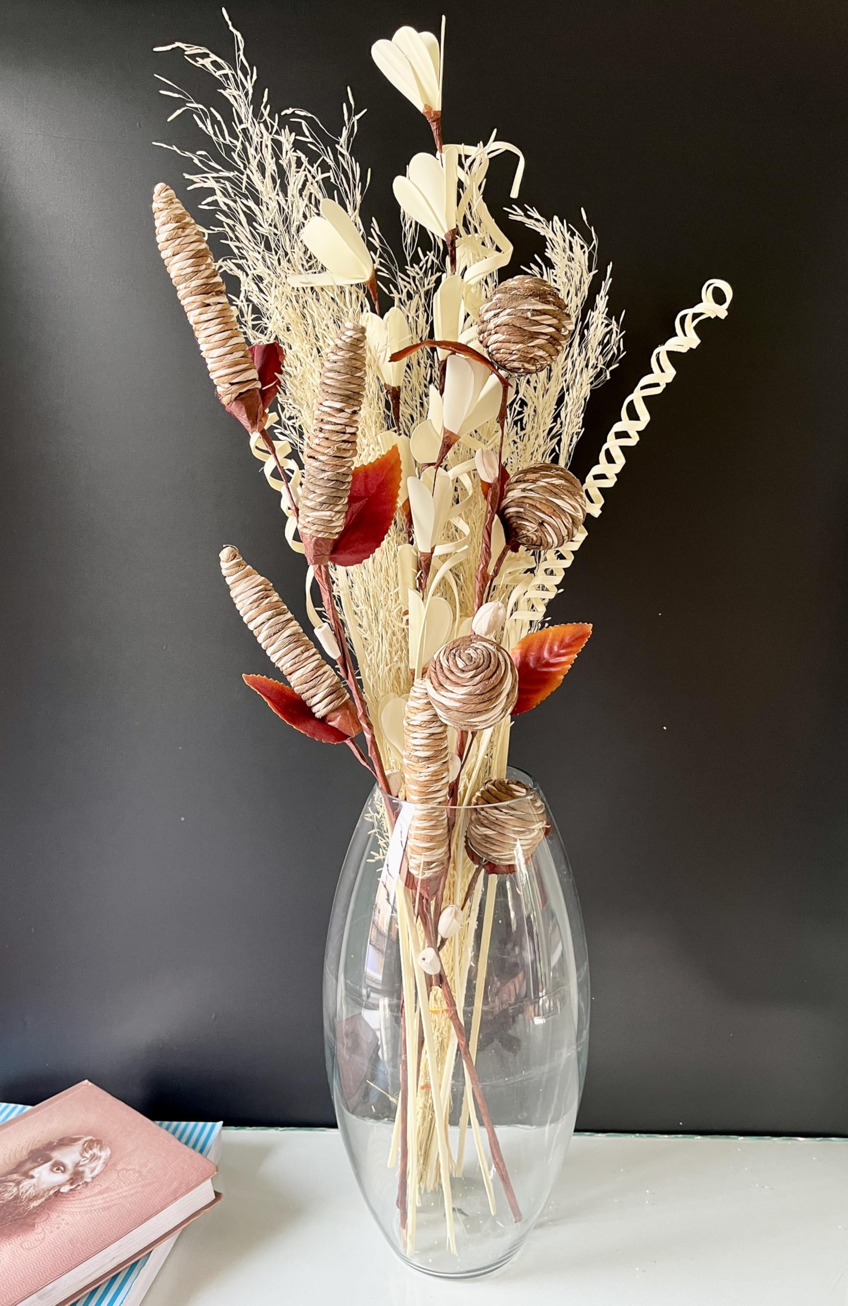 Natural Handmade Dried Flower for Home, Office, Bedroom, Table Decoration and Craft Items Corner (Without Vase Pot)-image-2