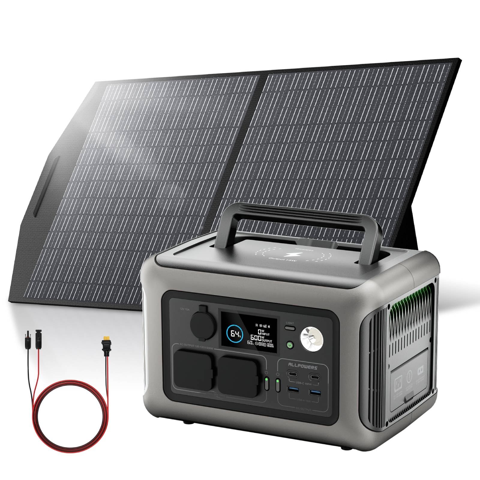 Amazon.co.jp: ALLPOWERS R600 ポータブル電源 と AP100 ソーラー
