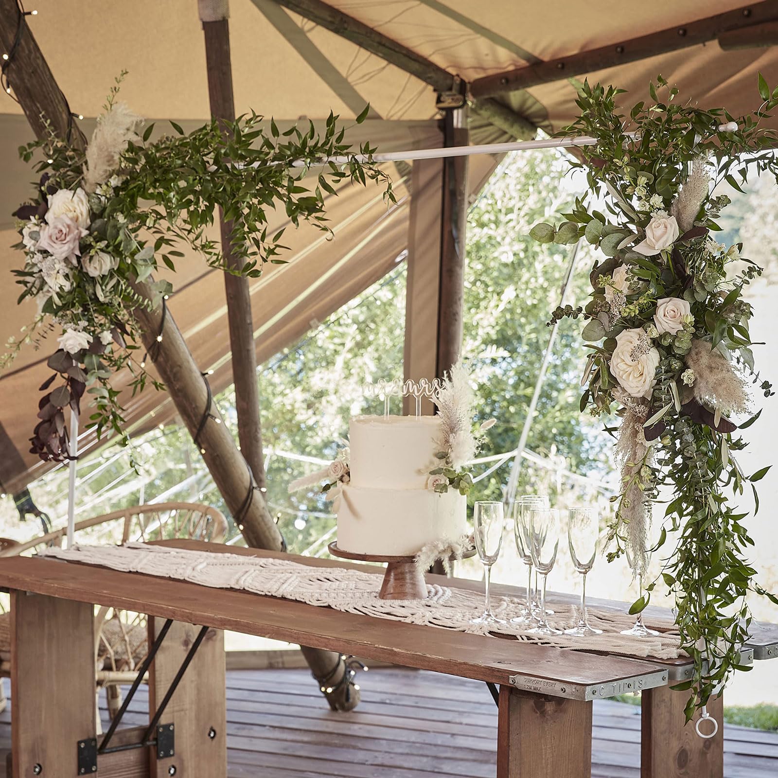 Nowoczesny biały bieżnik z bawełny i lnu, bieżnik stołowy Boho, ażurowa tkanina, długie frędzle, przyjazny dla środowiska, łatwy w utrzymaniu, do restauracji na przyjęcie weselne urodziny wakacje