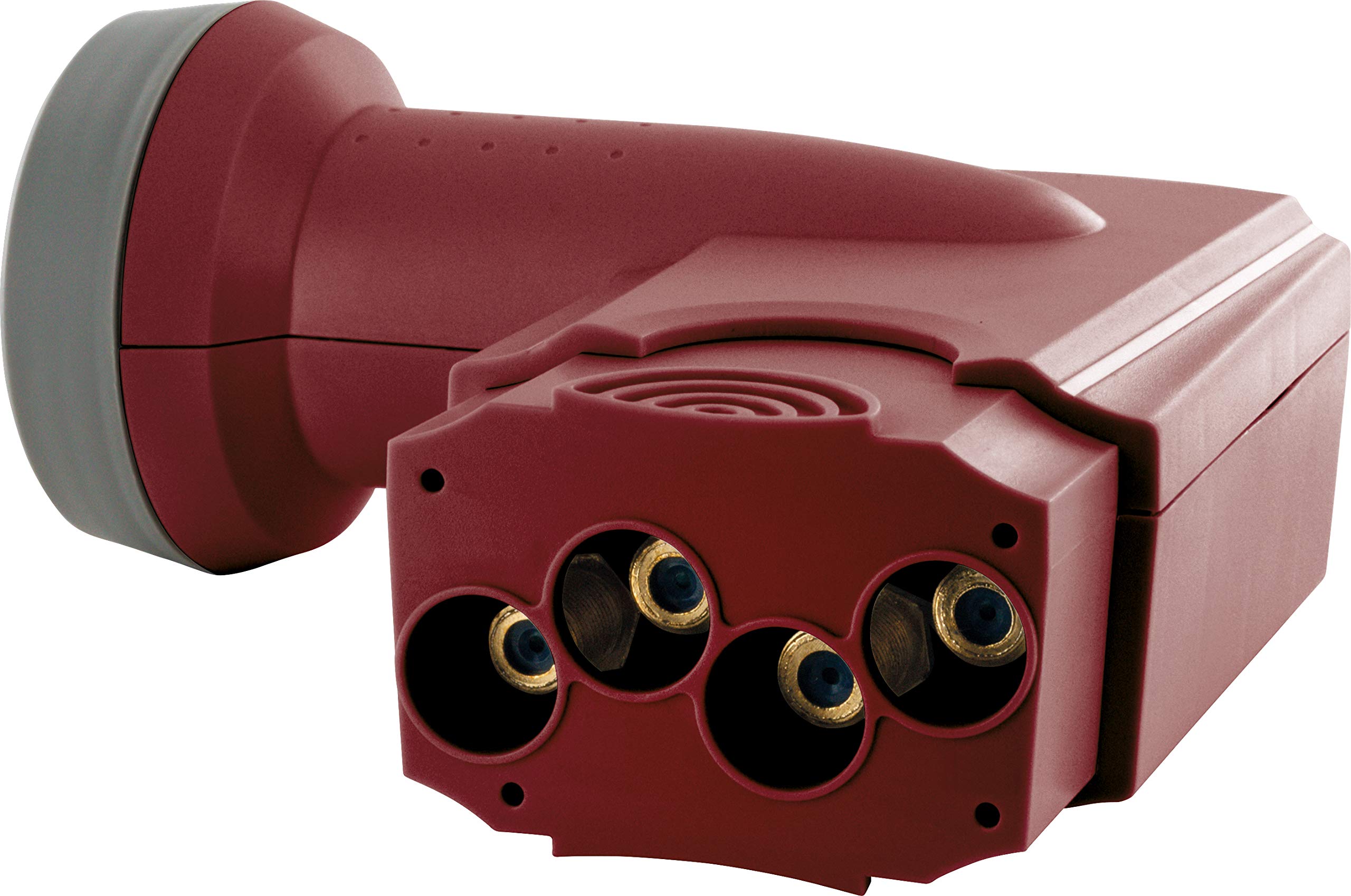 SCHWAIGER 388 Quad LNB Low Noise Blockconverter Sun Protect Tapa LNB Digital Resistente al Calor Accesorios para Antenas parabólicas protección contra la Intemperie contactos Dorados Rojo
