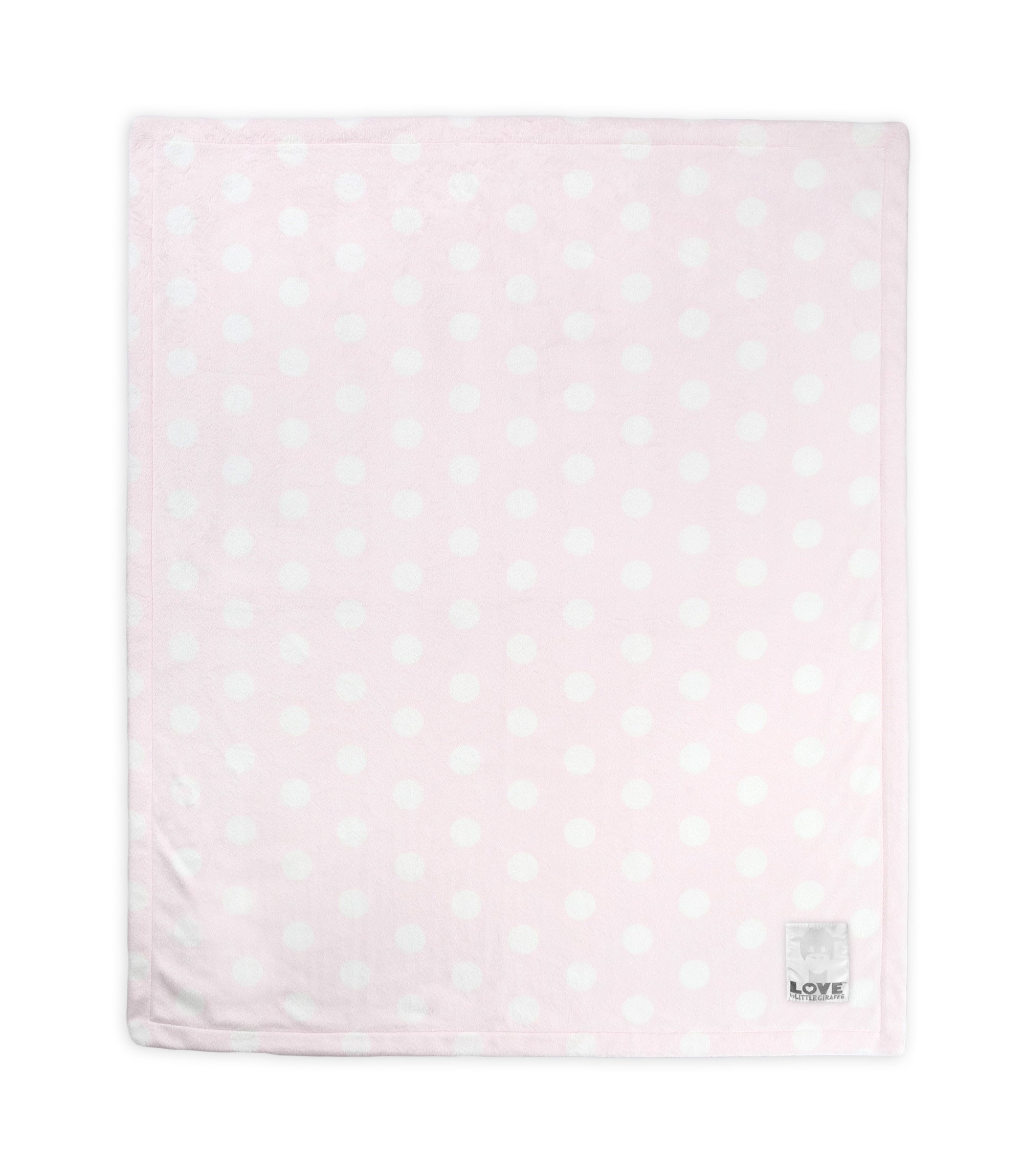Little Giraffe Silky Dot Blanket, Pink