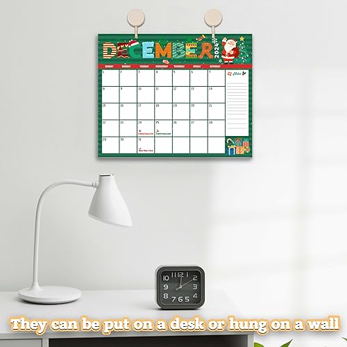 Miniatura 5 de Calendario 2024-2025 para colgar en la pared, planificador de 18 meses, pequeño y lindo calendario de escritorio, 8 x 10 pulgadas con 2 ganchos para
