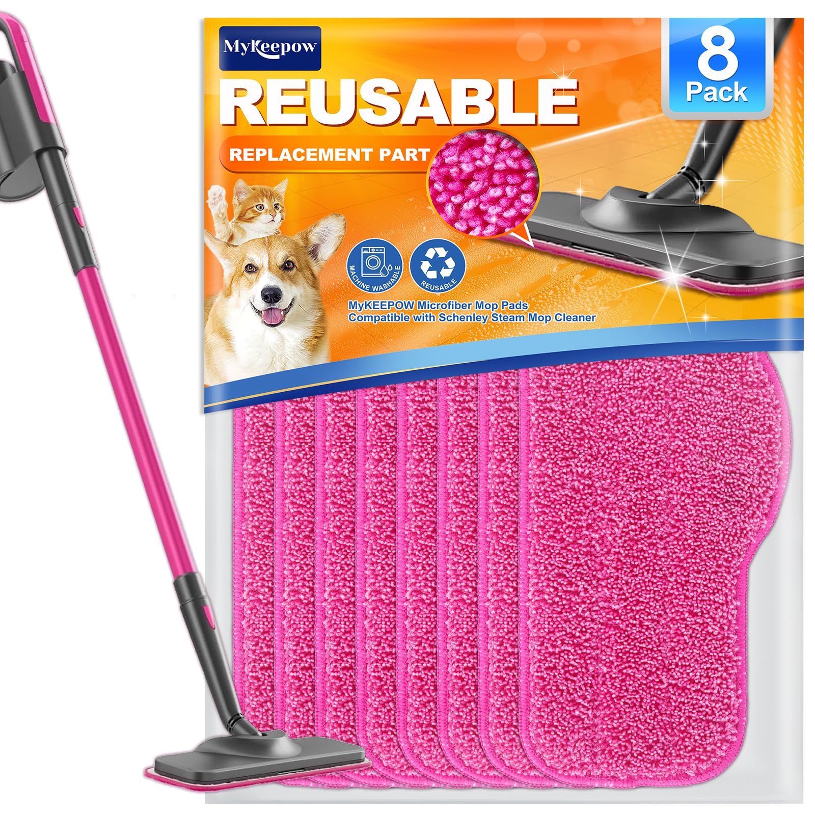 Almohadillas de mopa de vapor compatibles con el limpiador de mopa a vapor Schenley y el limpiador de vapor Dupray Neat, repuesto de almohadilla de microfibra para suelos multisuperficie,