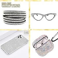 Vista 5 de Juego de 10 diamantes de imitación de cristal con parte trasera plana, multiformas y redondas, con gemas de cristal AB y violeta con lápiz recogedor