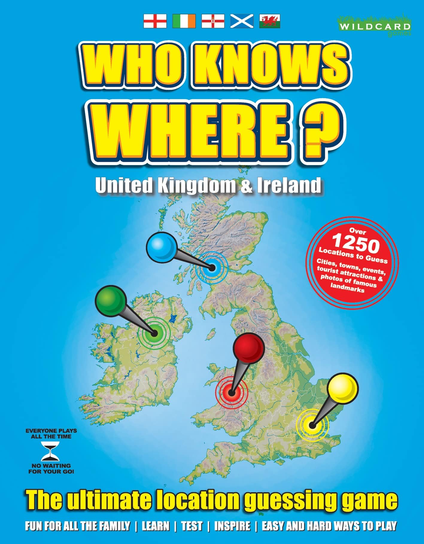 WHO KNOWS WHERE - UK & IRELAND - MAP FAMILY BOARD GAME OF BRITISH ISLES
