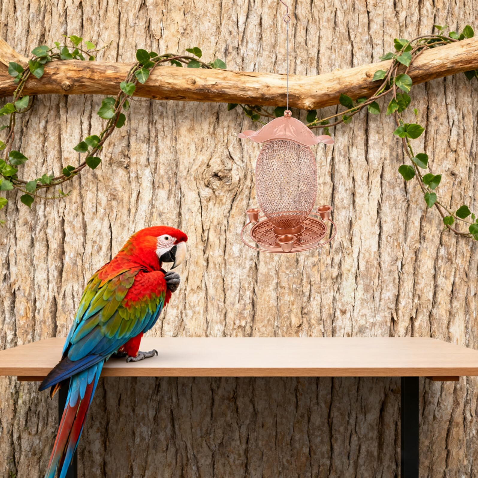BESPORTBLE Mangiatoia per Colibrì da Esterno Sospesa con Gancio, Ciotola per Acqua e Semi Facile da Pulire, Resistente per Giardino, Balcone e Cortile, Strumento Versatile per Alimentazione