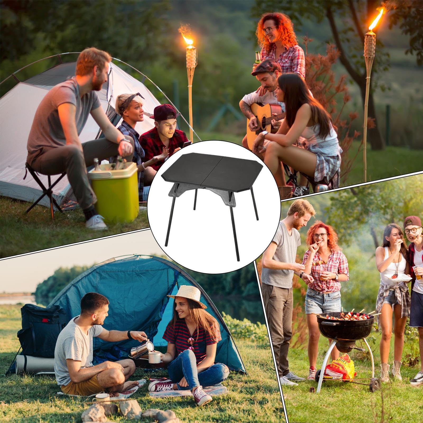 Mesa Plegable De Camping Patas Regulables En Altura Y Desmontables