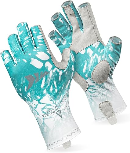 Miniatura 12 de KastKing Sol Armis - Guantes de protección solar UPF50+, guantes de pesca, protección UV, protección solar para exteriores, kayak, remar A: Silver