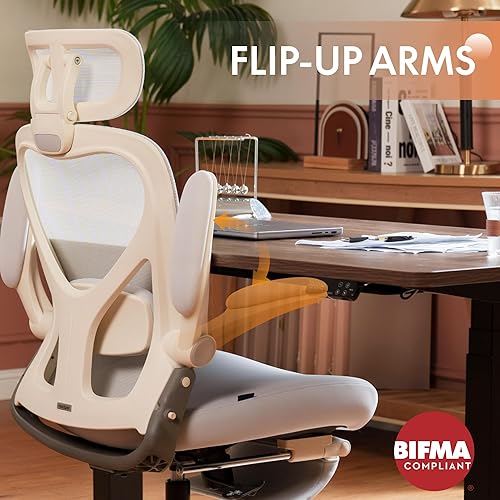 Miniatura 8 de FLEXISPOT Foldex - Silla de oficina ergonómica, silla plegable para espacios pequeños con soporte lumbar, reposabrazos abatibles, reposacabezas 3D,