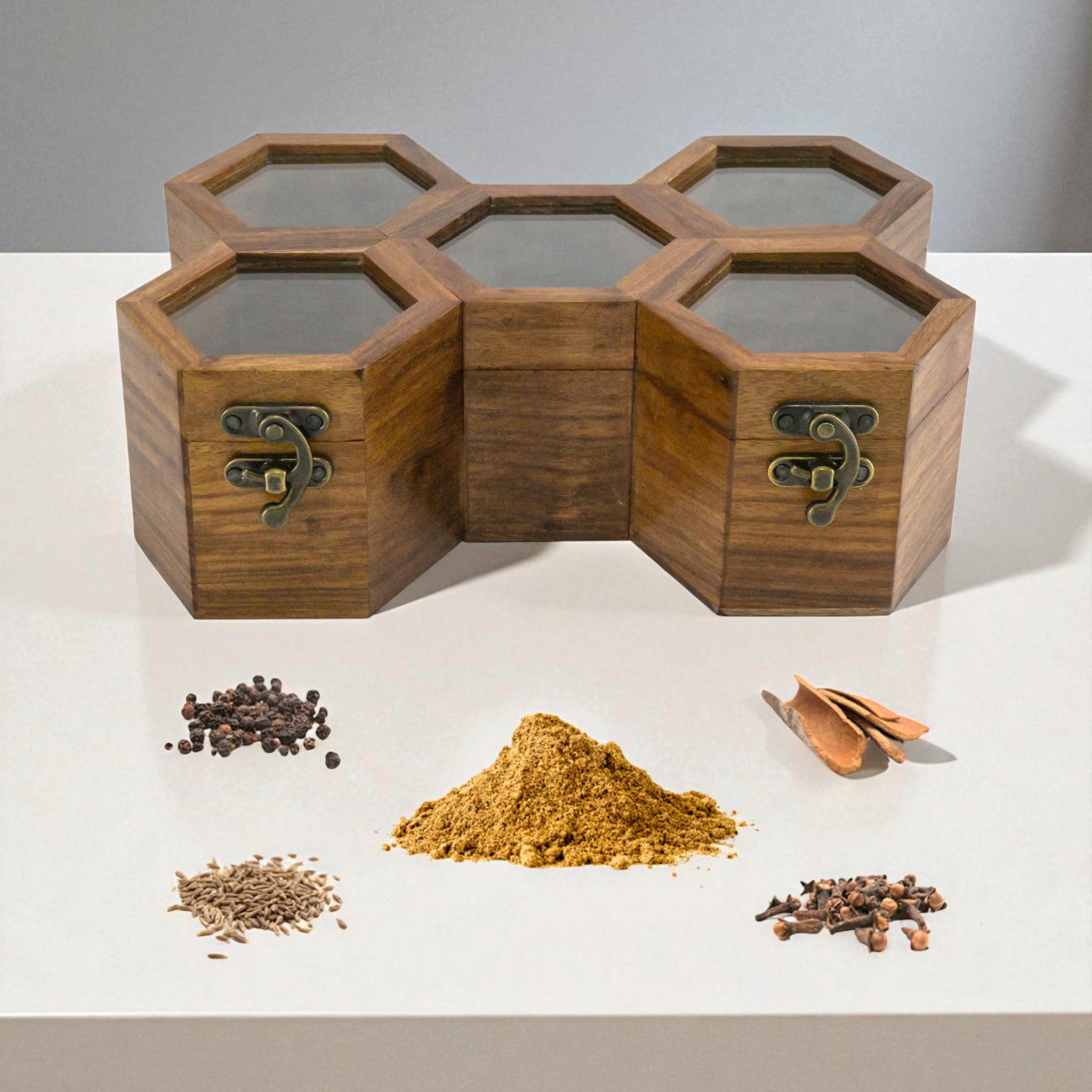 Wooden Spice Box - Mukhwas Container -13