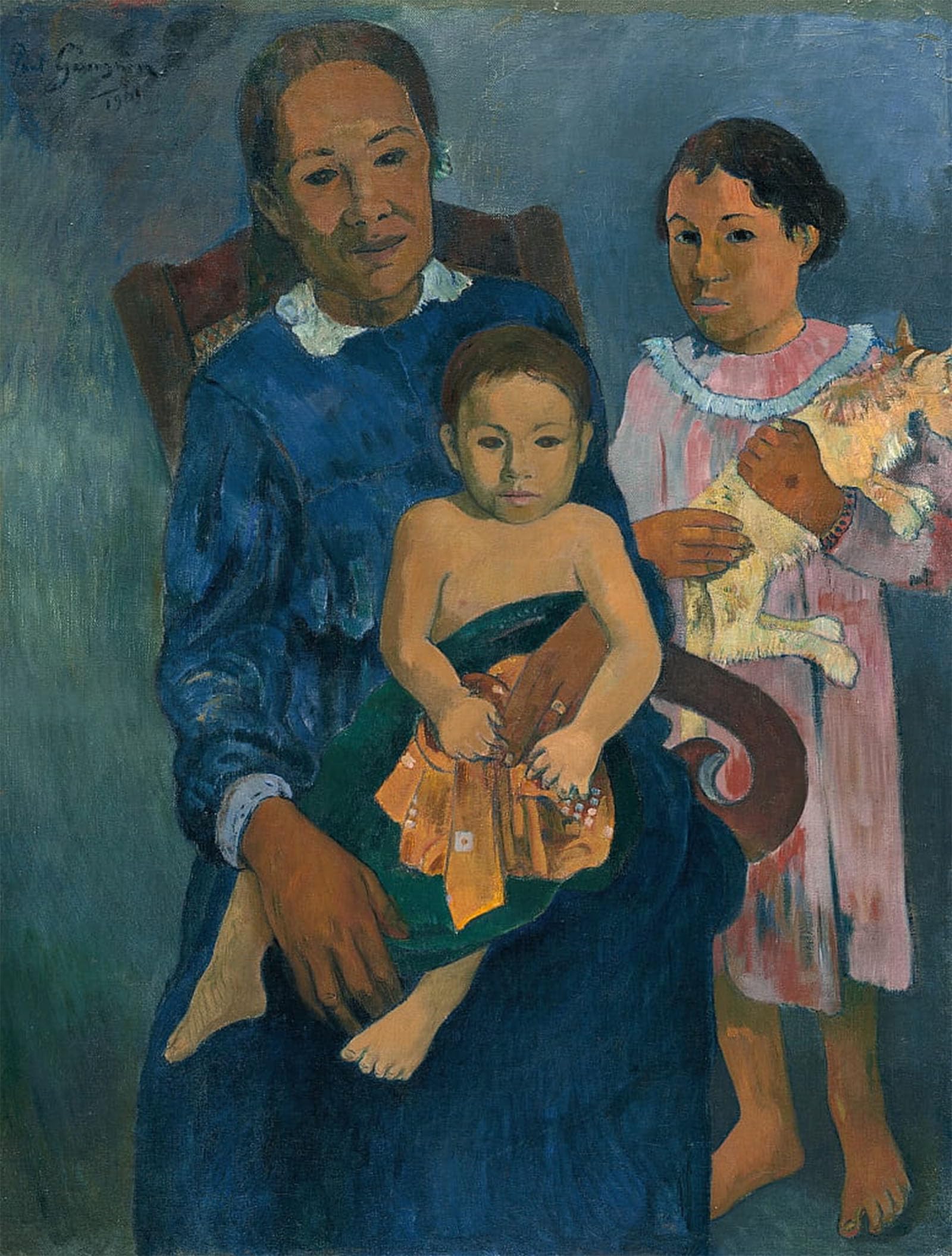 POSTERIIk Vintage Art Print Images Pictures Print Polynesian Woman with Children by Paul Gauguin Modern Colour Posters for Office Home Decor 60x90cm