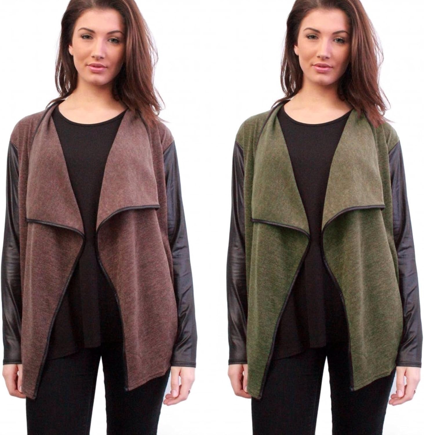 khaki waterfall cardigan