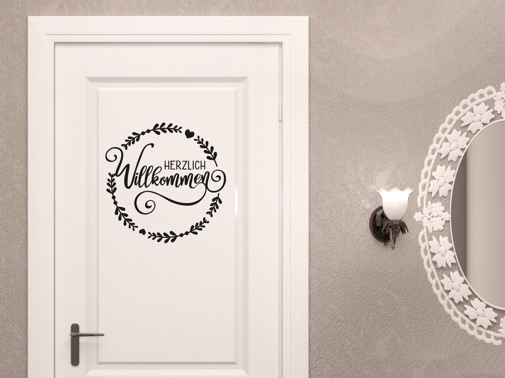 Wandtattoo „Welcome“ In Türkis – Selbstklebend Für Wand & Möbel, 60x21 Cm (40 Farben Verfügbar)