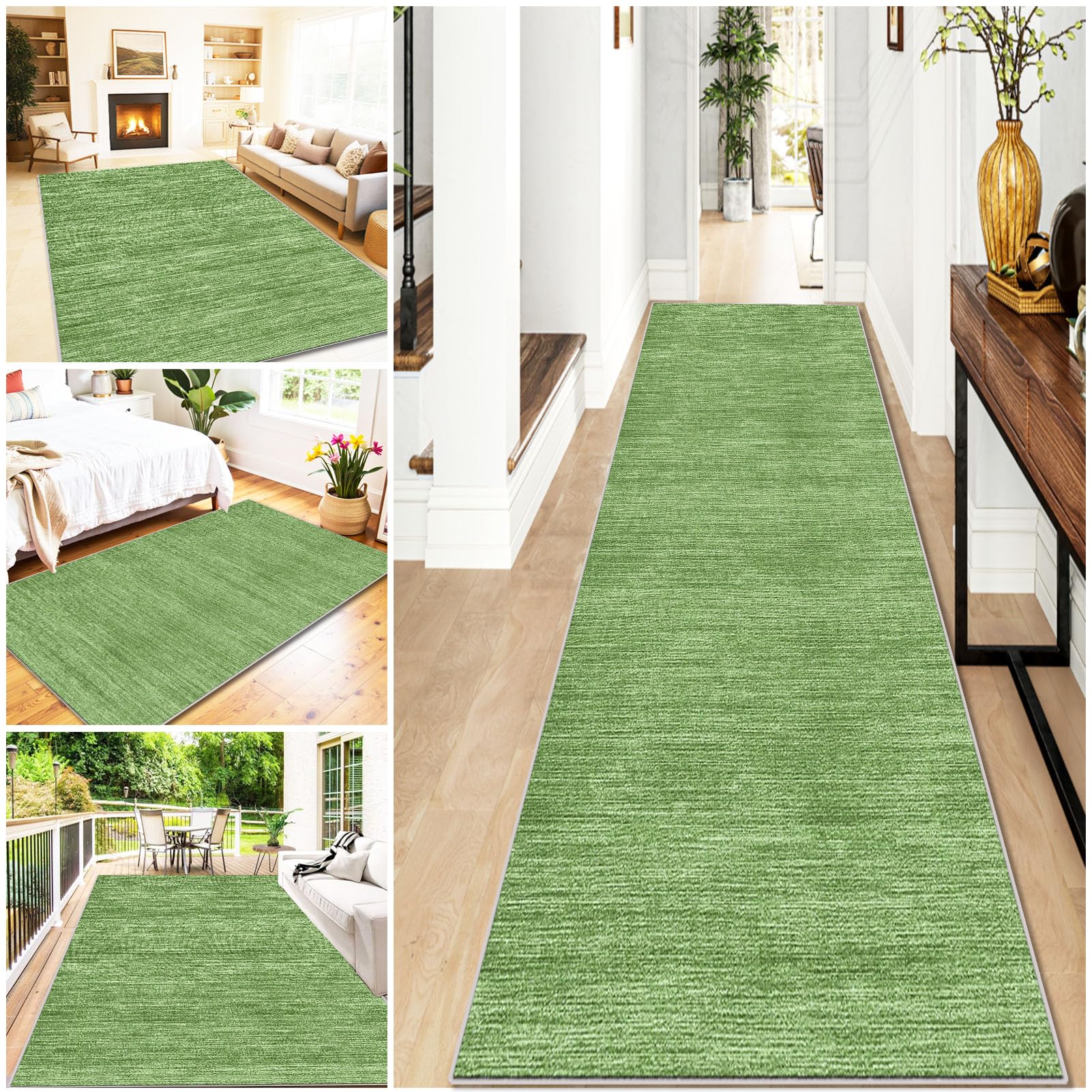 Carpet Runners for Hallway, Kitchen Runner Mat Non-slip Washable Entryway Rugs 100 x 550 cm Multi-Purpose Rug Runner Mat Hallway Runner Rugs Hall Carpet Yellow, for Living Room Laundry Stair Bedroom