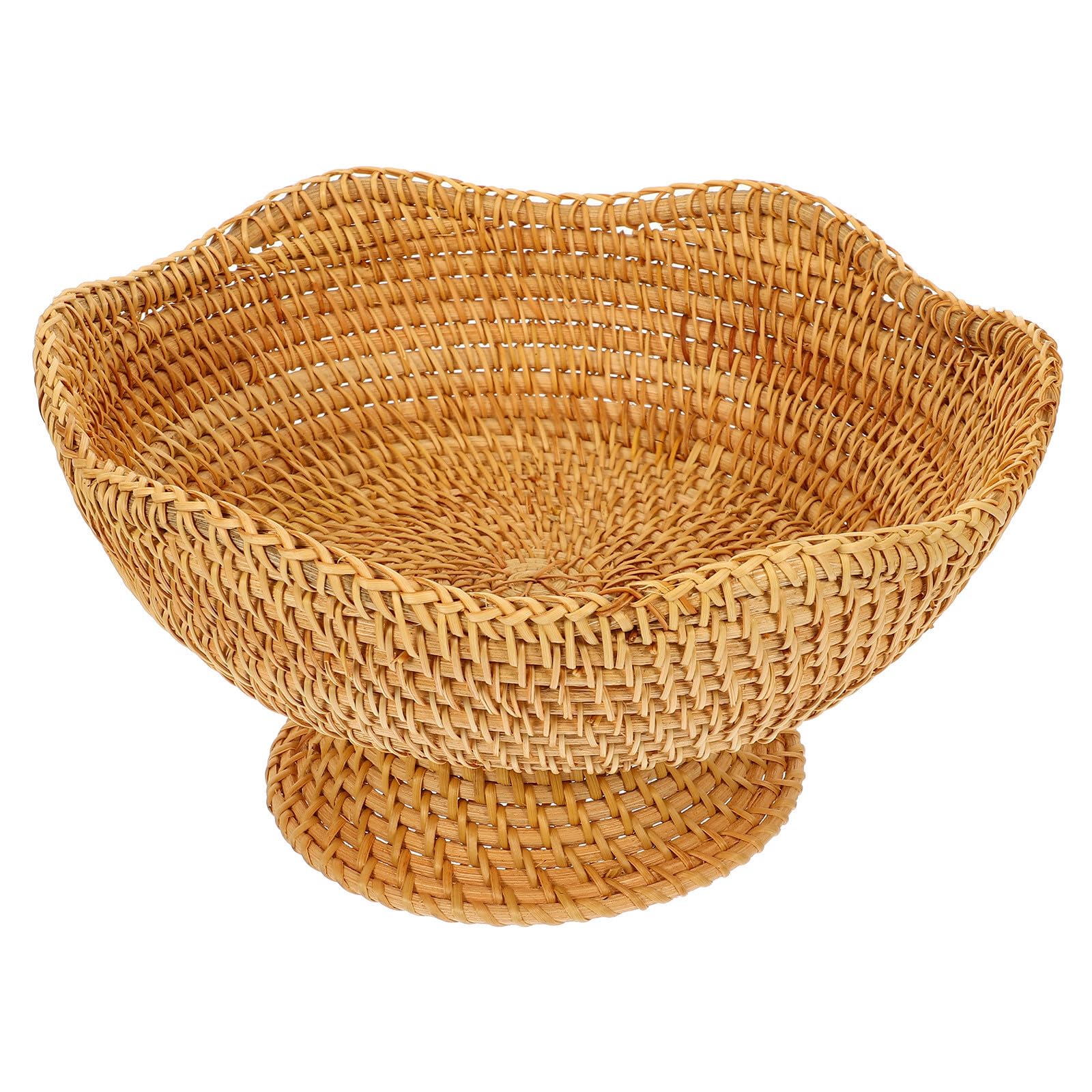 Panier tressé en rotin rond simple et élégant vide-poche d'entrée