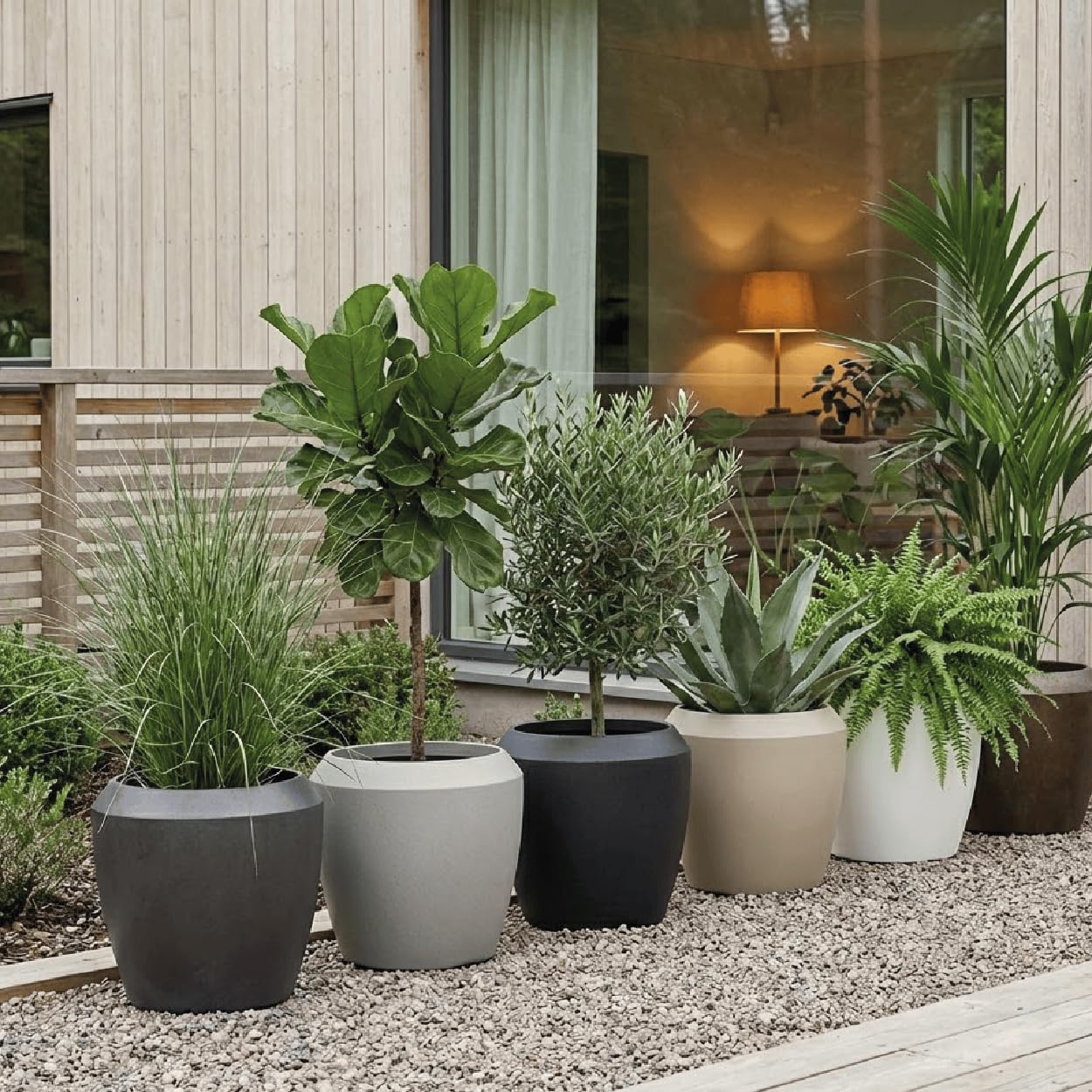 Blumentopf Liora - 44x40 - Beige - Blumentopf für den Innen- und Außeneinsatz - Übertopf - Pflanztopf - Pflanzgefäß